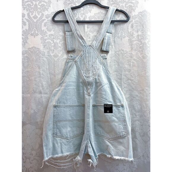 Blank NYC Women’s NWT Piano Solo Denim Shortall With Destroyed Hem Size S New - Picture 5 of 8